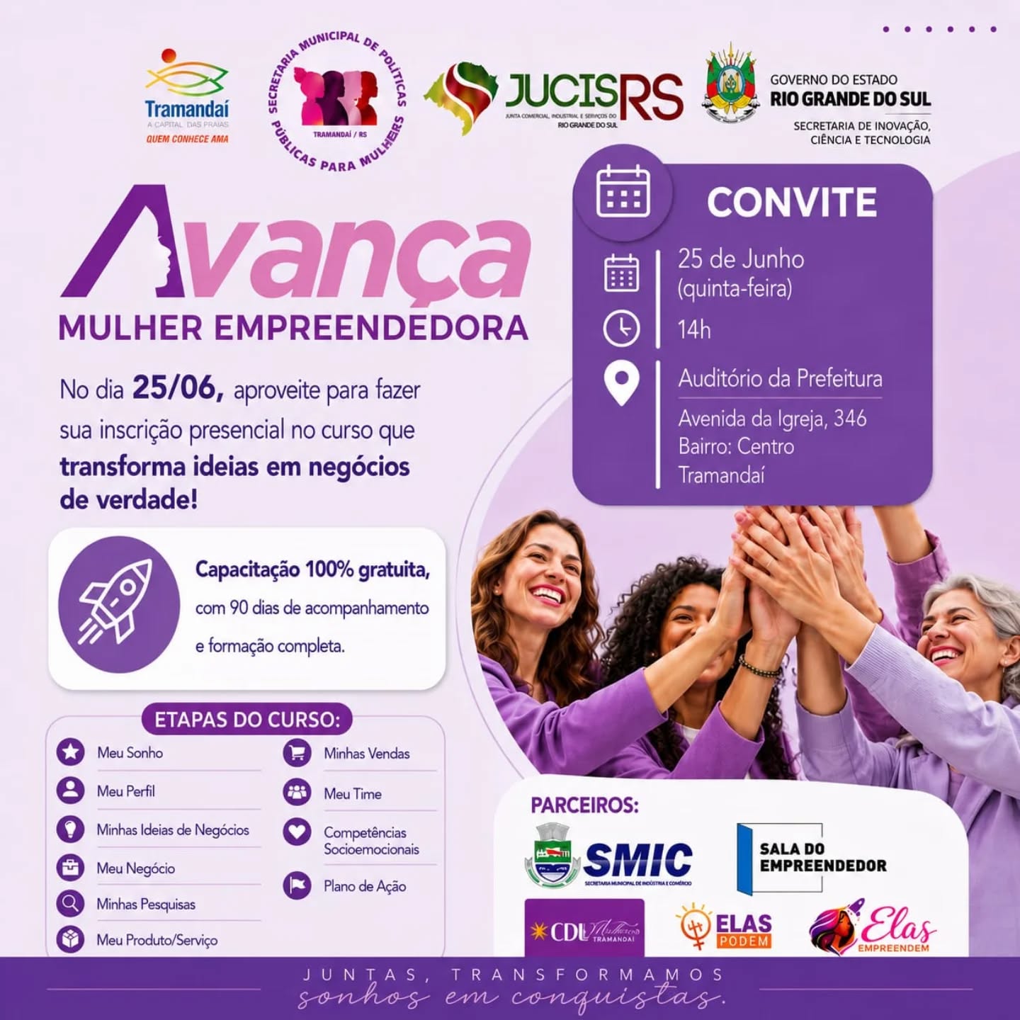 O Programa Avança Mulher Empreendedora é uma iniciativa do Governo do Estado do Rio Grande do Sul voltada à capacitação e ao empoderamento de mulheres em situação de vulnerabilidade econômica, social ou climática. A proposta busca promover o desenvolvimento econômico inclusivo e sustentável, fortalecendo o protagonismo feminino, incentivando a autonomia financeira e apoiando a criação e o crescimento de negócios liderados por mulheres.