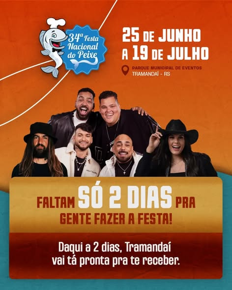 A contagem regressiva está quase no fim! Em apenas 2 dias, Tramandaí dará início à 34ª Festa Nacional do Peixe, o maior evento gastronômico do Rio Grande do Sul! 